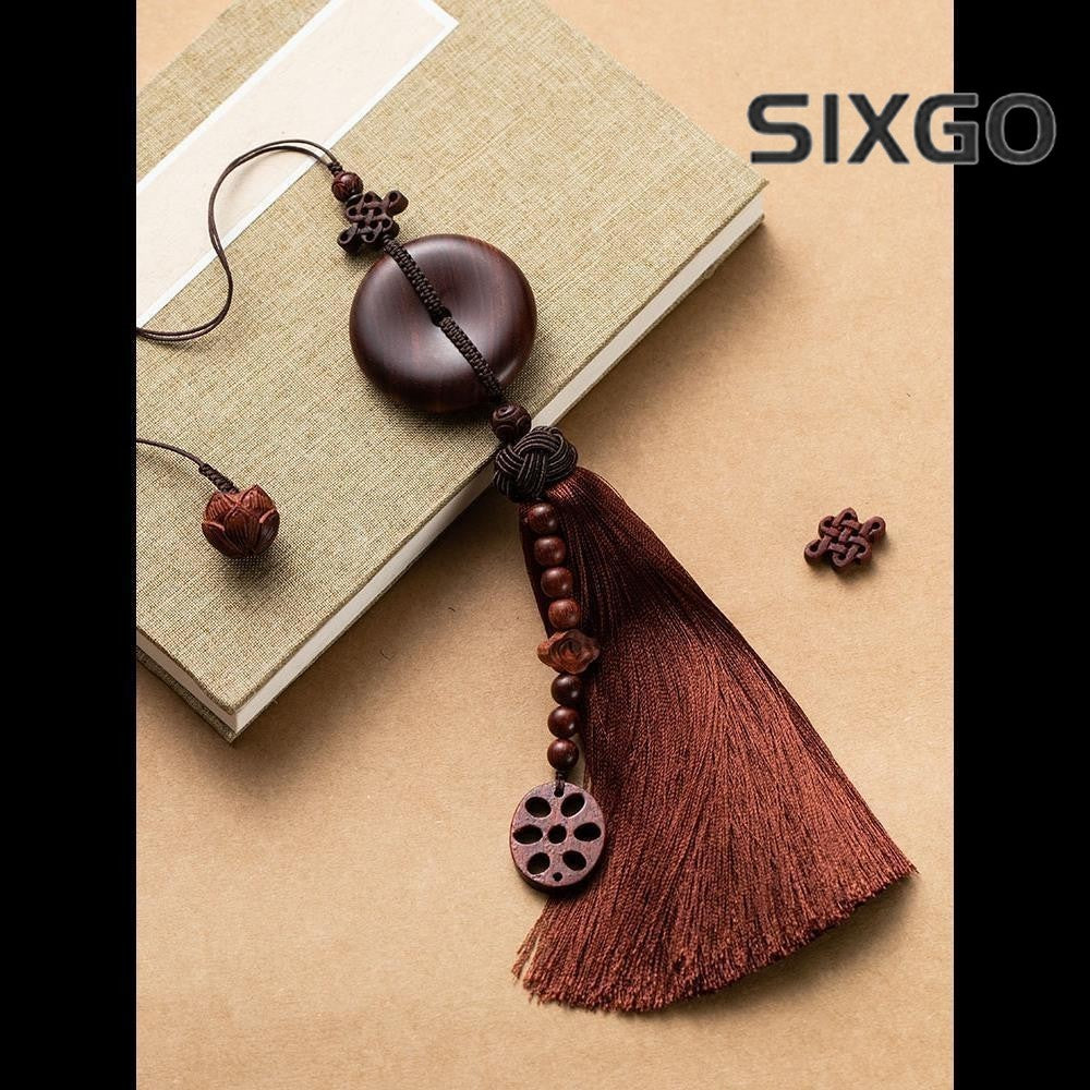 Rosewood Car Charm Buddhist Amulet Car Decor Hanging Ornament
