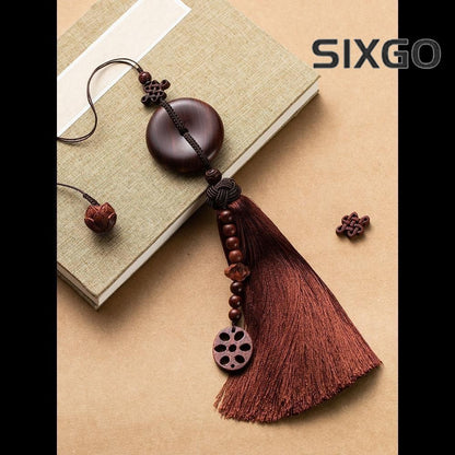 Rosewood Car Charm Buddhist Amulet Car Decor Hanging Ornament