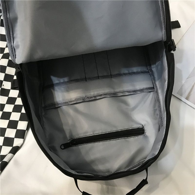 Black Backpack Fashion Waterproof Large School Student Shoulder Bags 28*12*42 CM