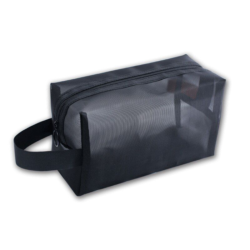 Clear Black Makeup Bags Travel Toiletry Cosmetic Organizer Pouch Set Mesh Purse