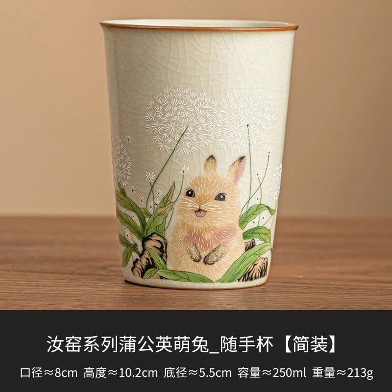 Cute Retro Cute Cat Ceramic Cup Household Large Tea Cup Office Single Cup
