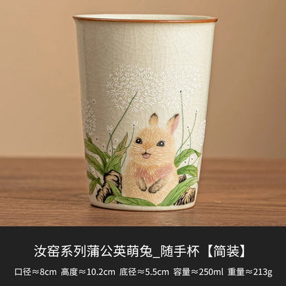 Cute Retro Cute Cat Ceramic Cup Household Large Tea Cup Office Single Cup