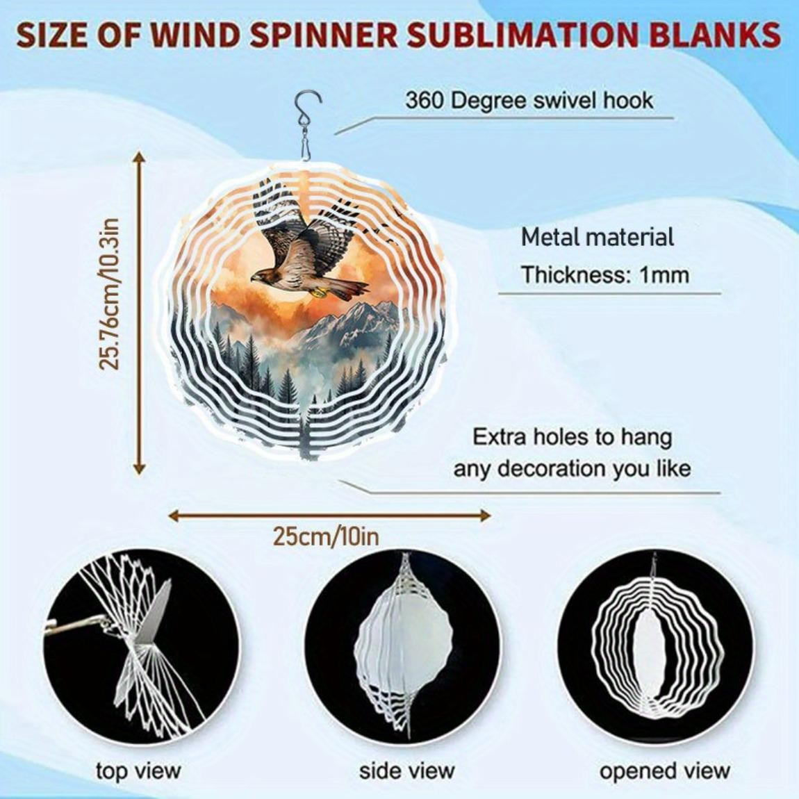 CIFbuy 3D Eagle Wind Chime Kinetic Metal Art Outdoor Garden Decor