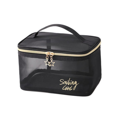 Mesh Cosmetic Bag Makeup Black Zipper Pouch Traveling Storage Toiletry Bags 1 PC