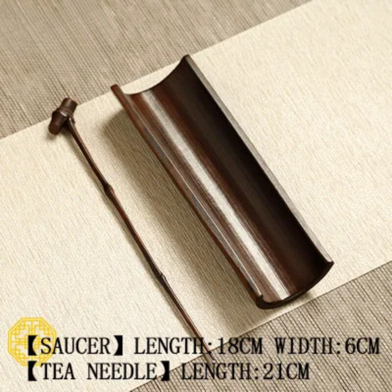 Vintage Carbonized Handmade Bamboo Tea Needle Tea Fork Two Piece Set Accessory