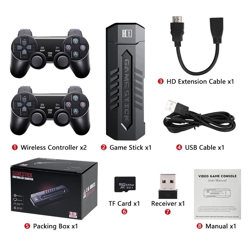 GD10 Plus Game Stick Console 58,000 Games 4K HD Dual Wireless Controller N6