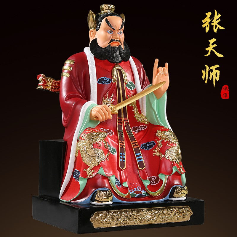 30cm Resin The Statue of Zhang Tianshi in Longhu Mountain Worship Ornaments