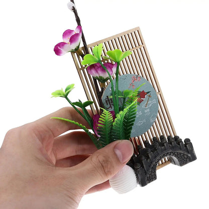Floral Decor Plastic Wood Flower Sushi Plates Japanese Sashimi Trays Decorations