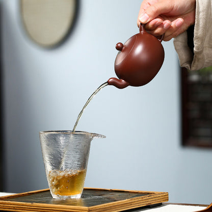 5.1"Collect Chinese Yixing Zisha Pottery Purple Zhu Clay 200ML Ball Holes Teapot