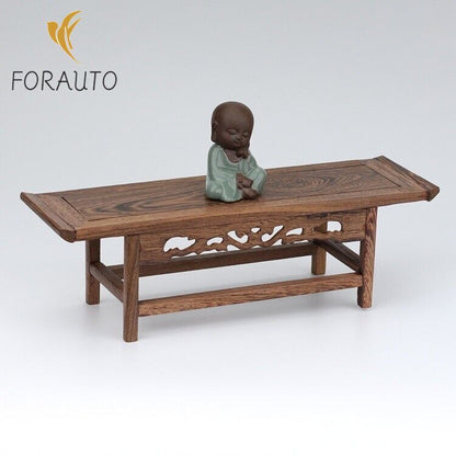 11.8" Wood Display Stand Rack Shelf Vase Bonsai Buddha Statue Base Decor