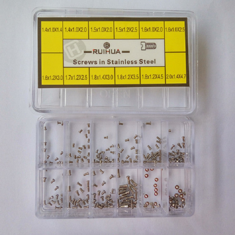 No. 4023-A One Head 12 Different Sizes Stainless Steel Watch Back Case Screw D