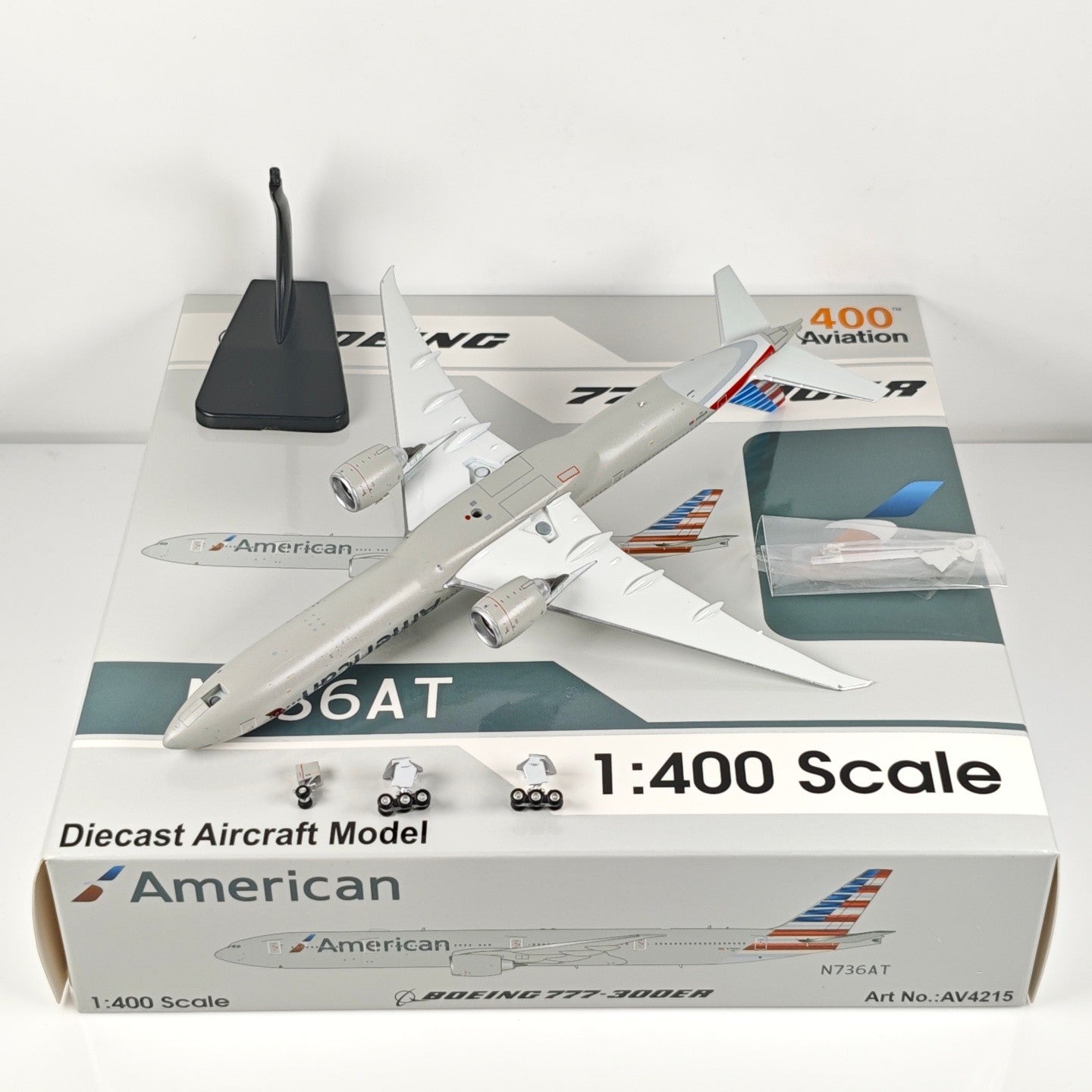 1:400 Aviation American B777-300ER Passenger Plane Diecast Aircraft Model