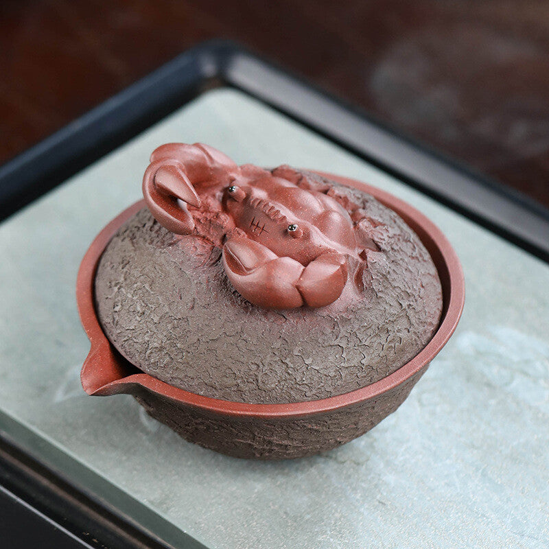 True Yixing Zisha Tea Pot Handmade Crab Statue Master Pot Original Ore Clay Pot
