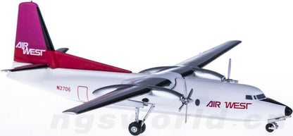 1:200 AeroClassics AIR WEST Fokker F-27 Passenger Airplane Diecast Aircraft Mode