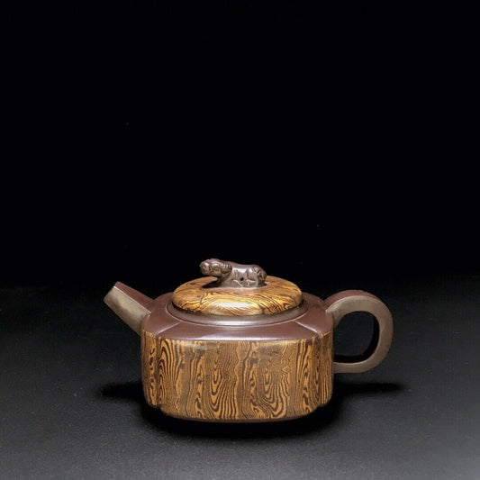 vintage chinese yixing purple clay teapot zisha ceremony carving Collectible art