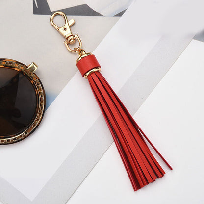 PU Leather Tassel Key Chain Handbag Bag Purse Accessories Pendant Keyring Gift