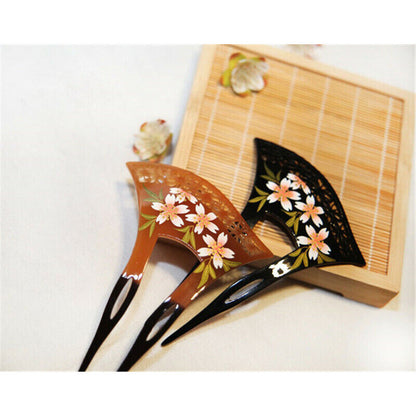 Acrylic Sakura Hollow out Hairpin Comb Kanzashi Japanese for Kimono Geisha Gift