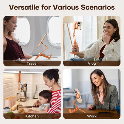 360°Rotating for Magsafe Tripod Mount, Adjustable Aluminum Magnetic Phone Tripod