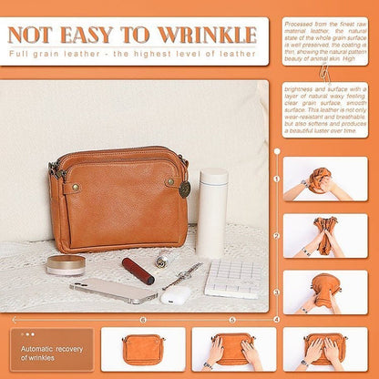 3-Layer Leather Crossbody Shoulder Clutch Bag High Quality Purse Luxury Handbag