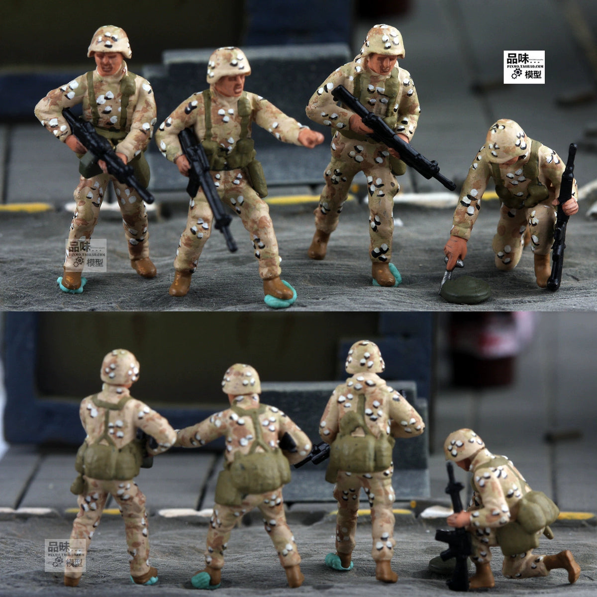 1/72 US Marine Corps 1st Division 4pcs Person Mine Clearance Team Finished Model