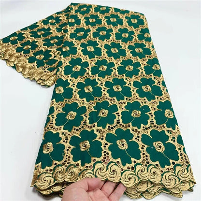 5 yard Swiss lace latest heavy beaded Embroidery 100% lace popular