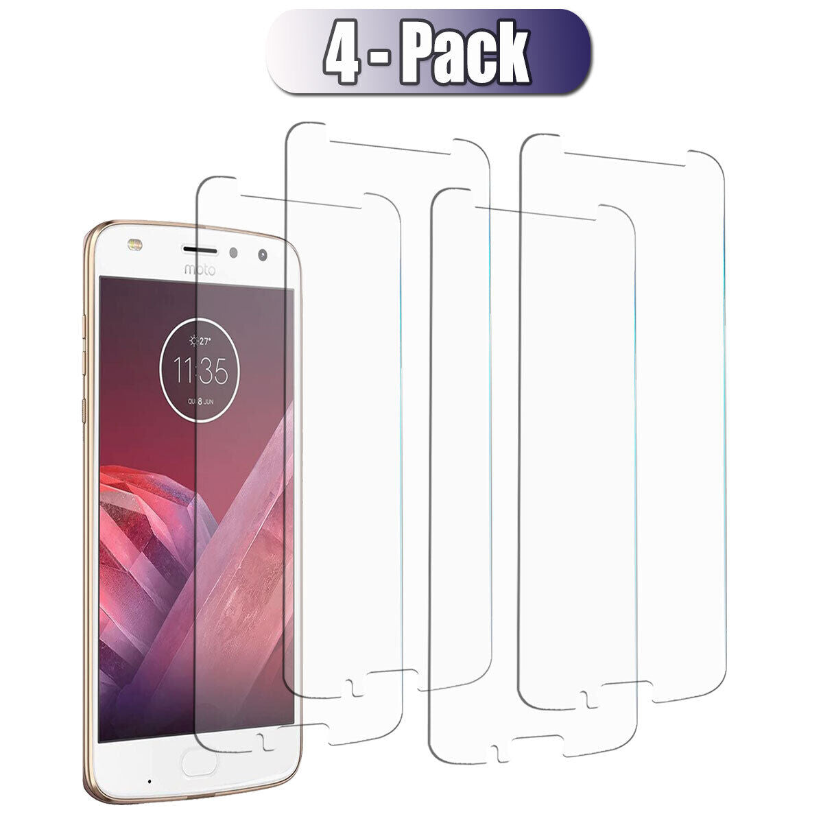 For Motorola Moto Z2 Play/Force Tempered Glass Clear Ultra Slim Screen Protector