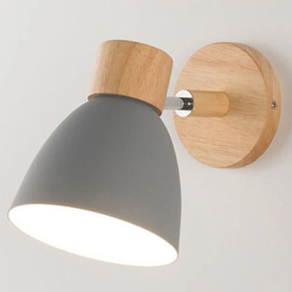 Wall Lamps W/ Switch Wooden Nordic Modern Sconce Home Bedroom Living Room Lights