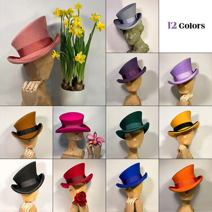 Cashmere Hat Asymmetric Top Hat Unisex Steam Punk Wool Party Costume Magic Cap