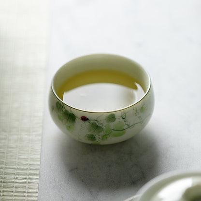 Underglaze Hand-Painted Ceramic Kung Fu Tea Cups Tea Cups Meditation Master Cup