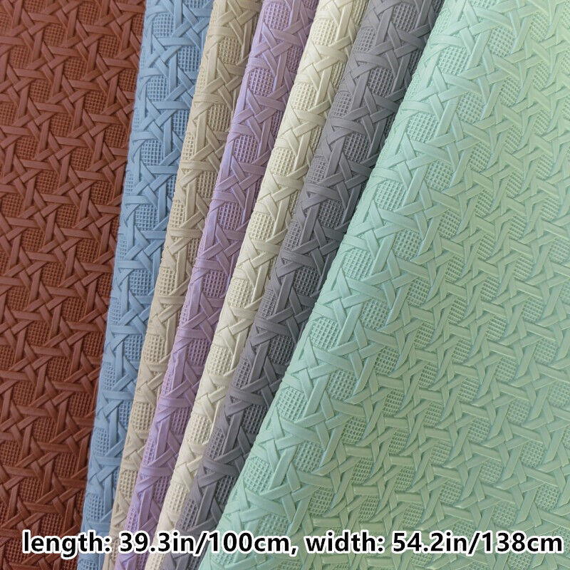 100cm Weaving Pattern Faux Leather Fabric Cloth F DIY Sofa Cover Bag Upholstery