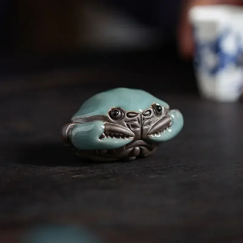 Ceramic Crab Tea Handmade Tea Pet Decoration Chinese Tea Table Accessories