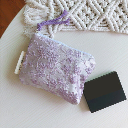 Small Cosmetic Make Up Bag Cotton Floral Organizer Bags Lipstick Purse Coin 1 PC