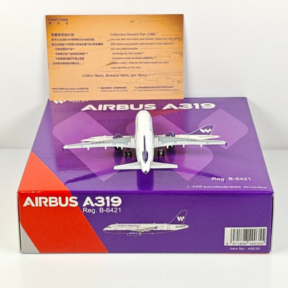 1:400 NG Models West Air Airbus A319 B-6421 Diecast Aircraft Plane Model