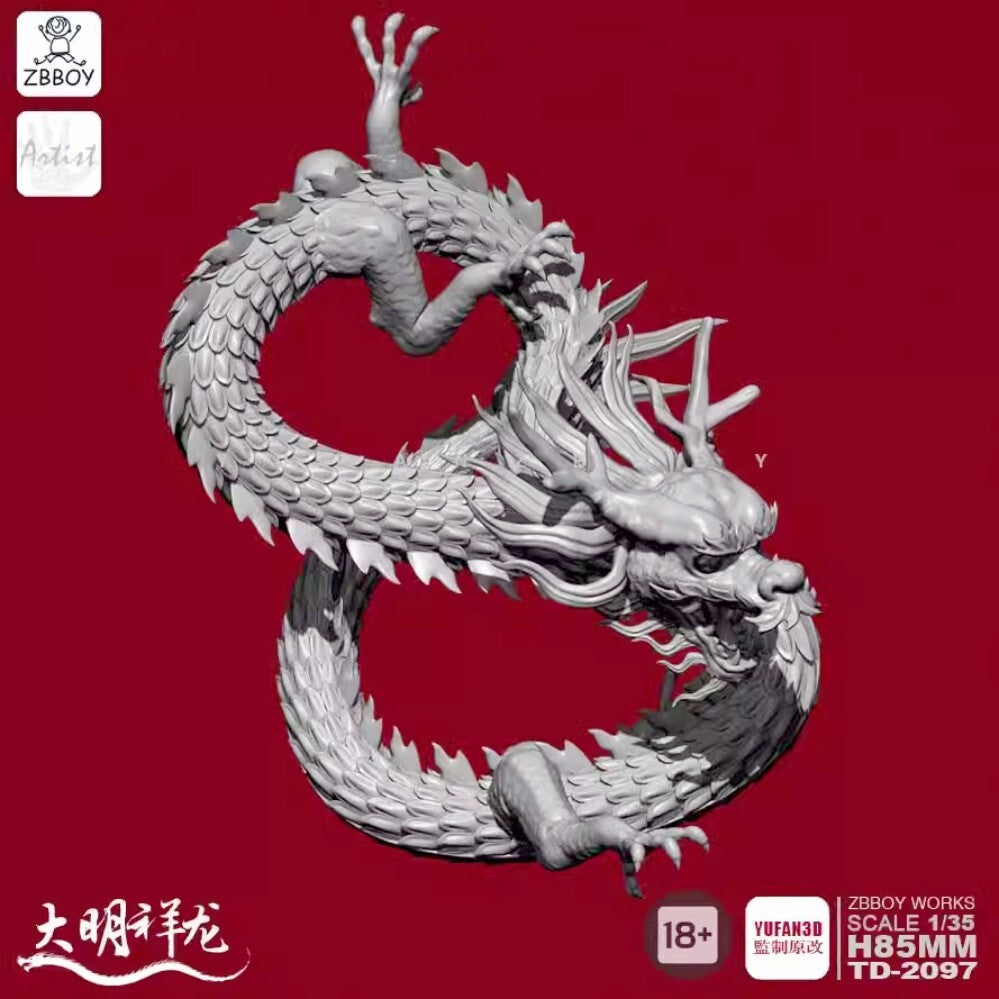 85mm Resin Figures Model Fantasy Classic Chinese Dragon Unassembled Unpainted