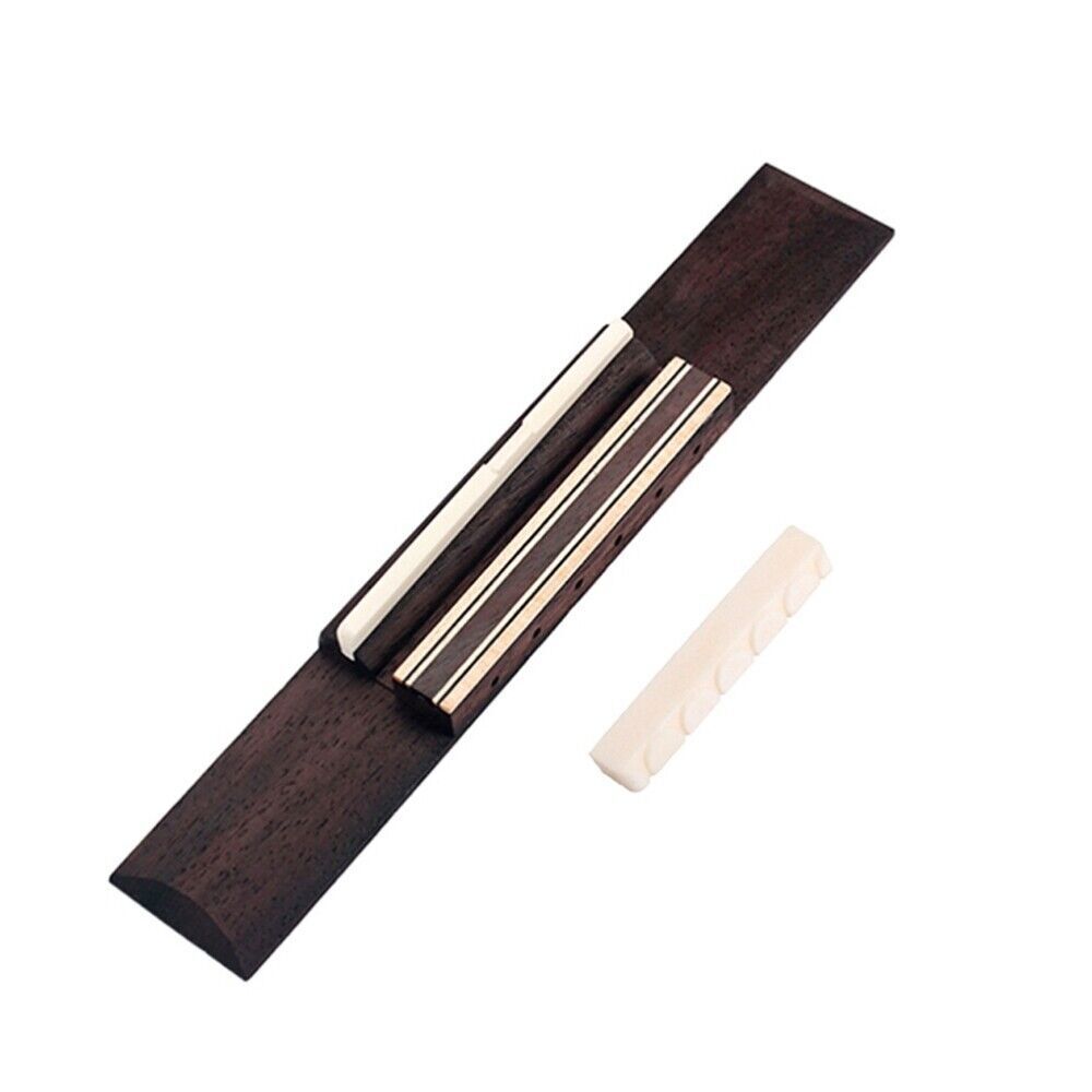 1 Set Rosewood Guitar Bridge Bone Guitar Saddle Nut for Acoustic Classic Guitar