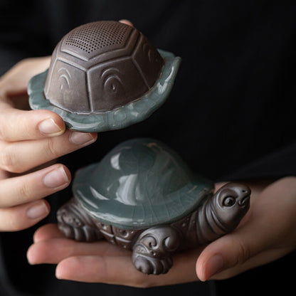 Creative Tea Pet Turtle Filter Net Statue Multi Functional Tea Tool Porcelain