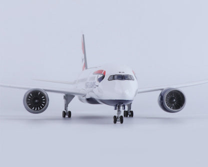 1:130 43CM BRITISH AIRWAYS BOEING 787 Airplane Landing Gear Resin Aircraft Model