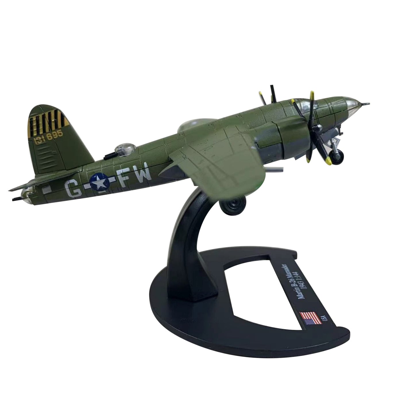 1:144 Scale 15cm WWII Martin B-26 Marauder Bomber Finished Aircraft Model Toy