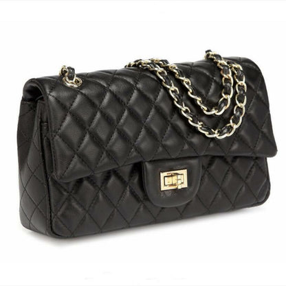 Timeless Women's Leather Tote Quilted Crossbody Shoulder Bag Flap Chain Bag