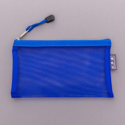 1Pc Transparent Grid Zipper Bag Pencil Case Storage Package 11*20CM PVC Cosmetic