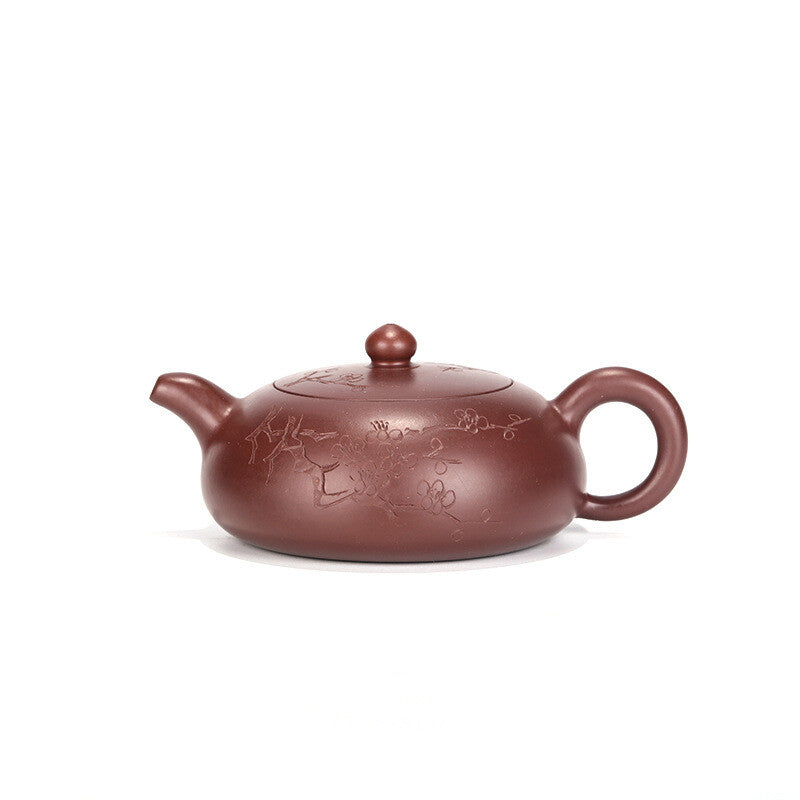 China Yixing Zisha Pottery Purple Zhu Clay Handmade 150cc Plum Blossom Teapot