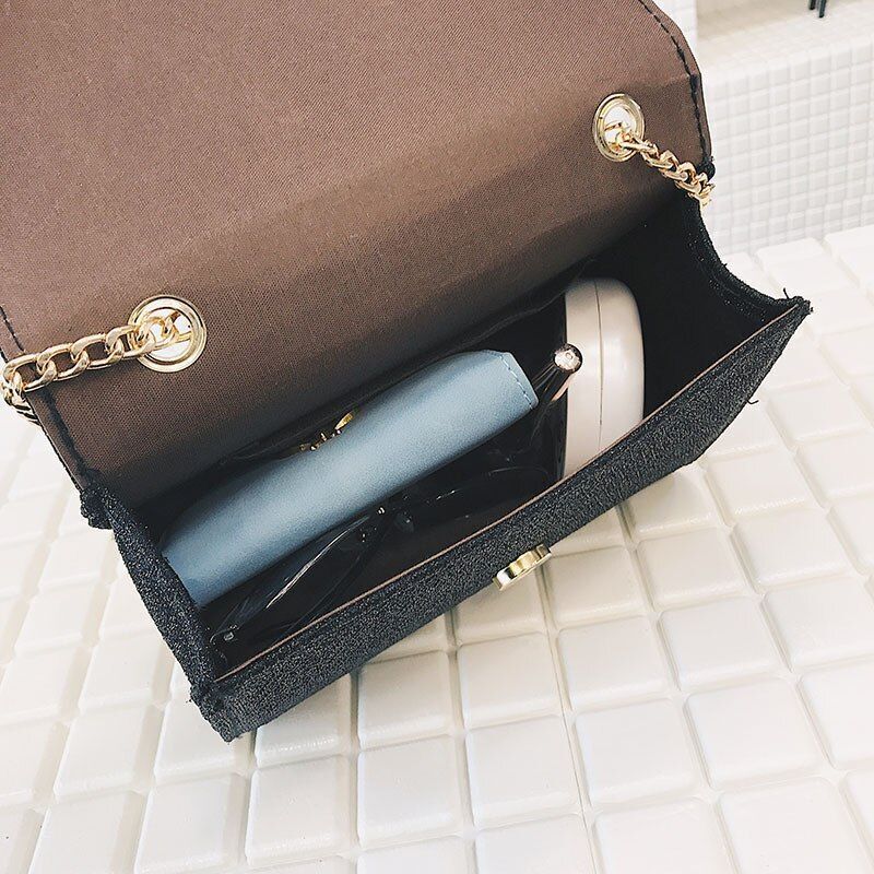 Luxury Small Sequin Flap Crossbody Bag Fashion Chain Handbag Purse Messenger Bag