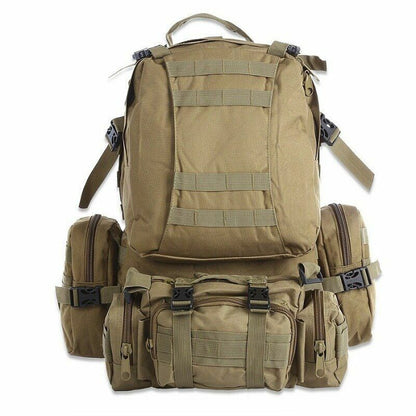 50L Outdoor Backpack Military Rucksack Bag Waterproof Camping Hiking Travelling