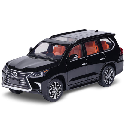 1:32 Diecast Lexus LX570 SUV Metal Car Model Toy Door Open Light Gift for Kids