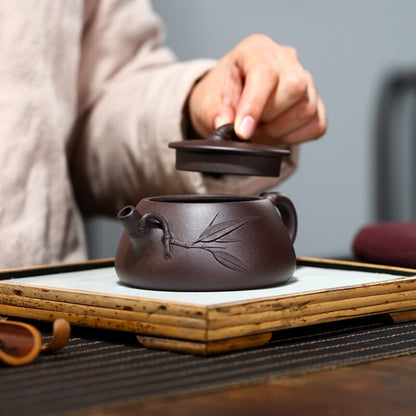 Full Handmade Tea Pot 9 Infuser Real Yixing Zisha Old Purple Clay Shipiao Pot