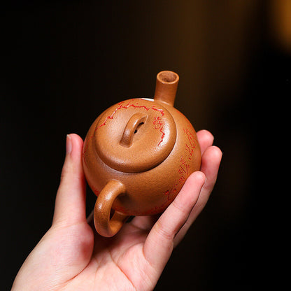 True Yixing Zisha Jiangpo Clay Tea Pot Hand Carved Master Pot 100ml Kungfu Pot