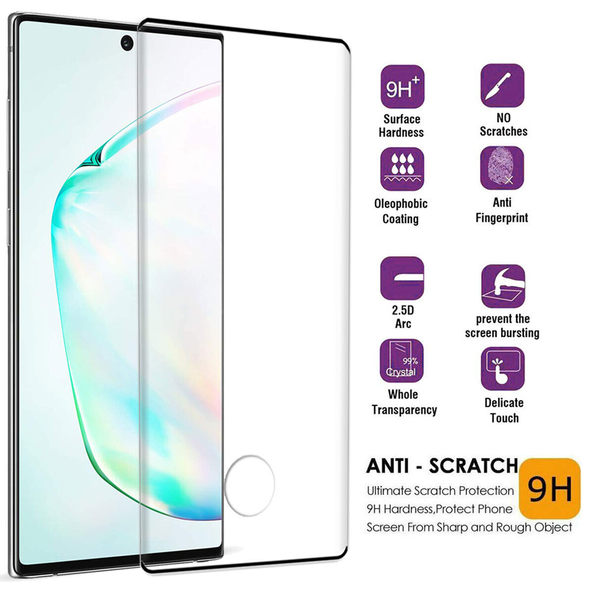 For Samsung Galaxy Note10/Note10+ 5G Full Cover Tempered Glass Screen Protector