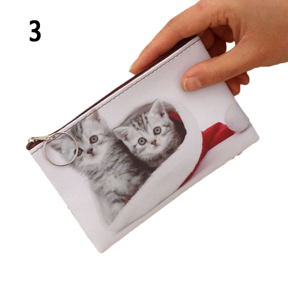 Girls Cute Cat Coin Purse Women Kids Mini Wallet Zipper Cartoon Bag Pouch Holder