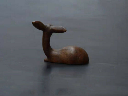 2" Chinese Little Deer Tea Pet Statue Collection Purple Copper Solid