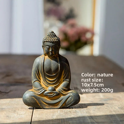 Chinese Vairocana Buddha Statue Cast Iron Retro Home Decoration Paperweight